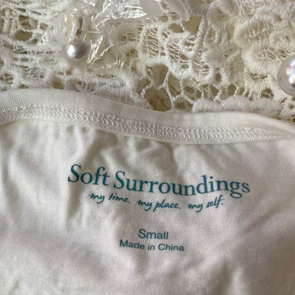 SOFT SURROUNDINGS WHITE FRANCESCA LACE BLOUSE & CAMI NEW - Picture 6 of 6